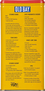 Old Bay Seasoning, 16 oz tin can, all-purpose blend of 18 spices and herbs for seafood and more