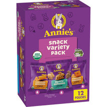 Annie's Organic Variety Pack, 12 Pouches, 11 oz, Cheddar Bunnies, Bunny Grahams and Cheddar Squares