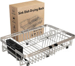 Stainless Steel Expandable Dish Drying Rack for Small Kitchen Counters