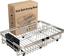 Stainless Steel Expandable Dish Drying Rack for Small Kitchen Counters