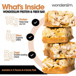 Wonderslim High Fiber Protein Bars for Hunger Control and Satiety