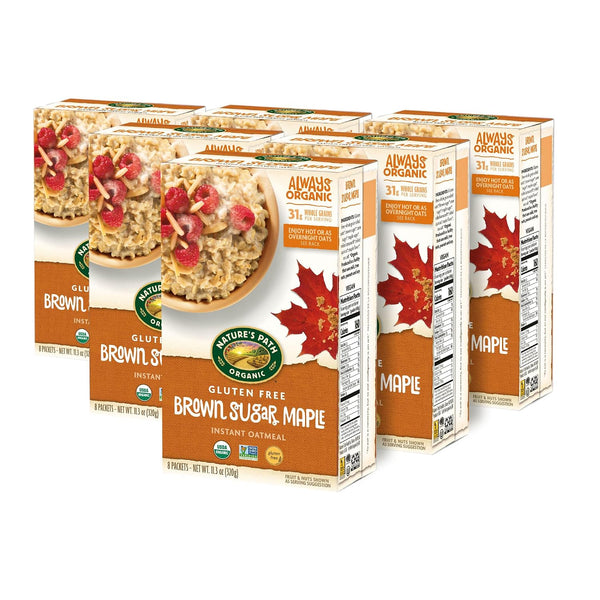 Nature's Path Organic Brown Sugar Maple Instant Oatmeal, 11.3 oz (Pack of 6), Gluten Free, Non-GMO