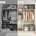 Stackable Closet Storage Bin with Metal Frame, 6-Pack, 40L Capacity