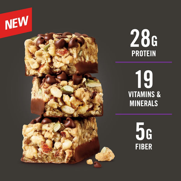 MET-Rx Big 100 Granola Protein Bar, 28 G Protein, Chocolate Chip, Pack of 9