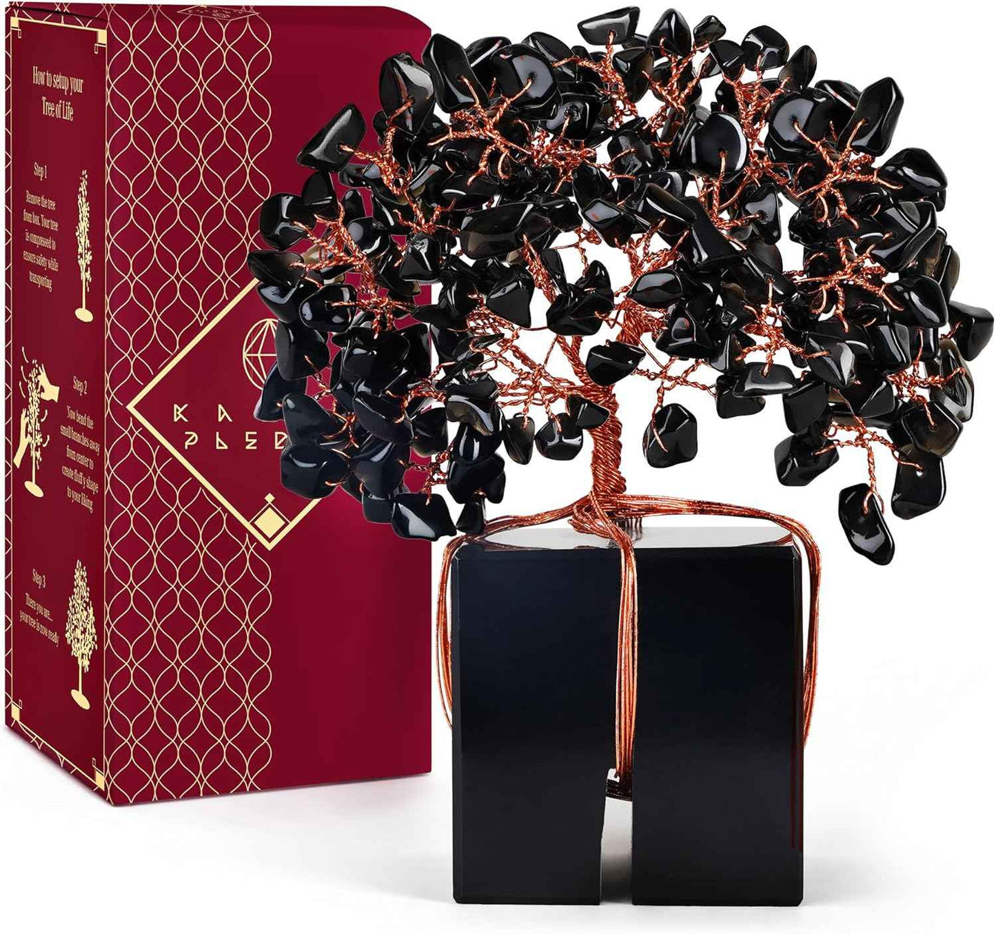 Crystal Tree of Life 7 Chakra Healing Crystals Trees for Home Decor, Office Desk Decor, Boho Decor, Handmade Bonsai Trees for Positive Energy, Money, Good Luck Birthday Gifts for Women, Mom