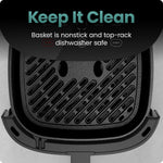 Chefman TurboX 4-in-1 Air Fryer, 5-Quart Airfryer for Extra Crispy Chicken, Fries, Wings, and More, Air Fry, Bake, Reheat, and Frozen Functions, Digital Touch Controls, Dishwasher Safe - Gray