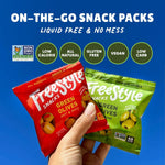 Freestyle Snacks Olive Snack Packs - Single Serve - Fresh Pitted Green Olives, Grown in Greece, All Natural, Non-GMO, Sugar-Free, Salty Snack - Variety