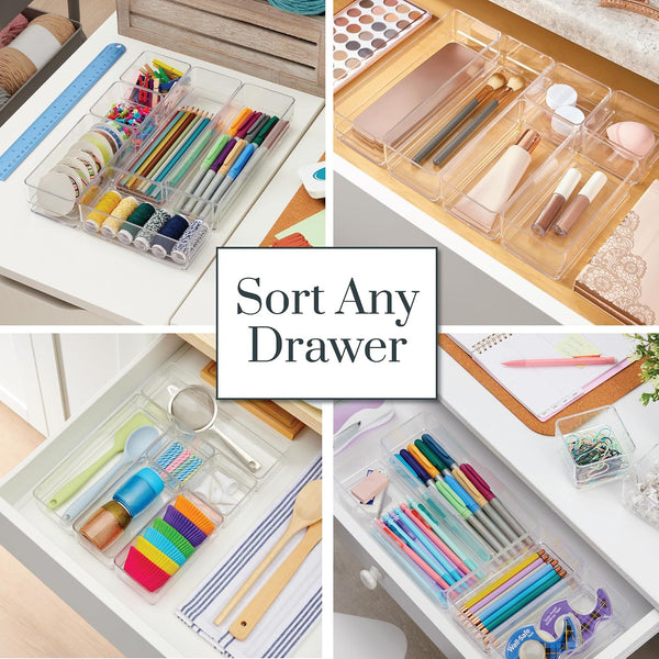 STORi SimpleSort Drawer Organizer Bins 6 pc Set for Bathroom and Desk Storage