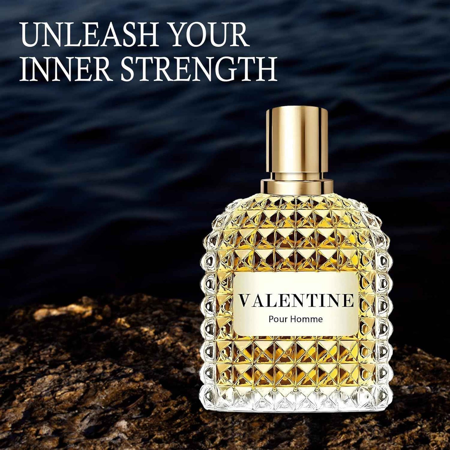 Valentine Pour Homme Men Cologne 3.4 Fl Oz Eau de Parfum Natural Spray Long Lasting Cedarwood, Mimosa Fragrance for Men Daily Used