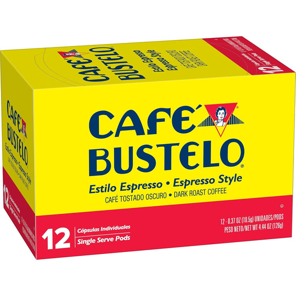 Café Bustelo Espresso Style Dark Roast Coffee Pods, 12 Count, Single Serve