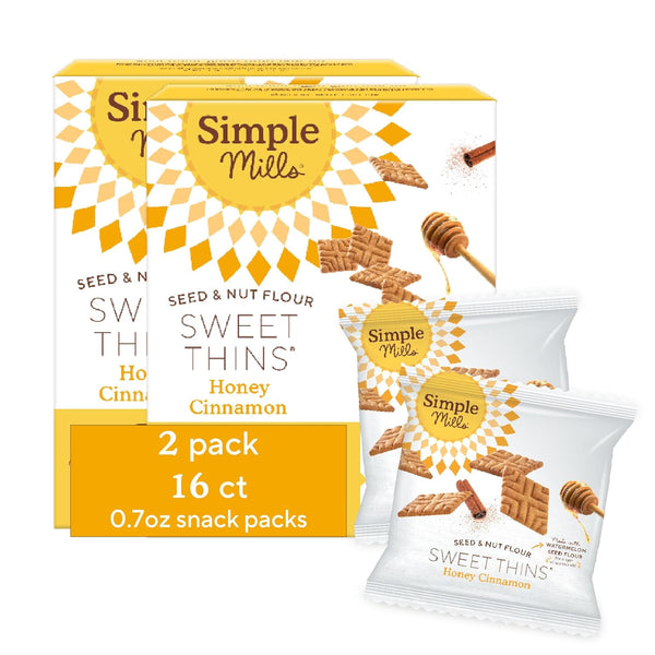 Simple Mills Honey Cinnamon Seed & Nut Flour Sweet Thins Snack Packs
