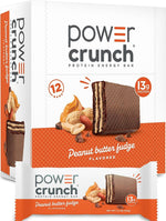 Power Crunch Protein Energy Wafer Bars, 12 Count, Peanut Butter Fudge, 1.4 Ounce