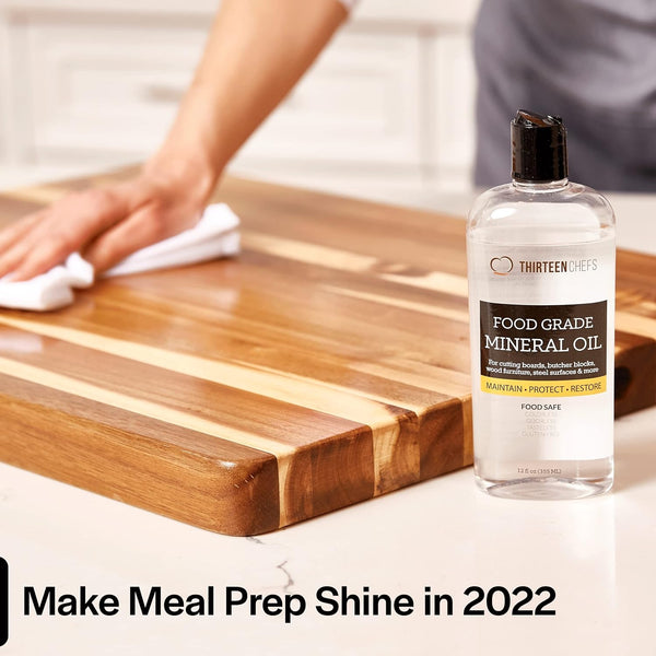 Thirteen Chefs Mineral Oil Conditioner for Wood Cutting Boards and Butcher Block