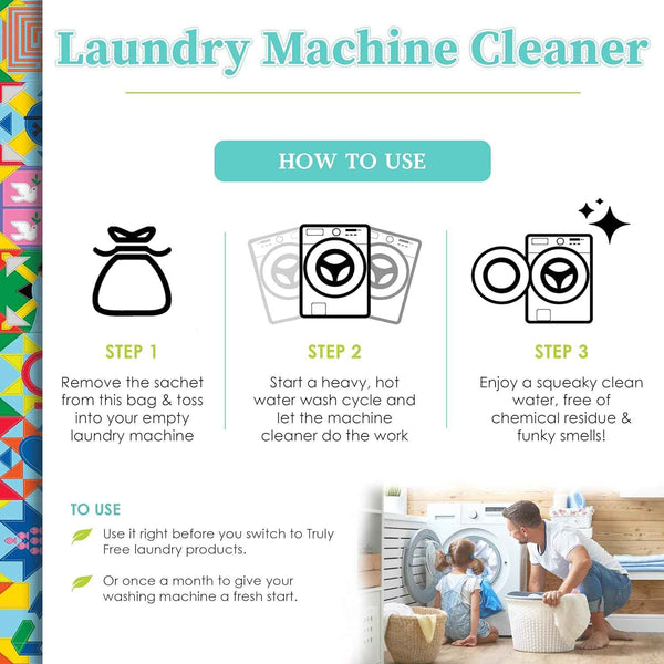 Truly Free Laundry Washing Machine Cleaner & Deodorizer | Top & Front Load Washer Cleaner