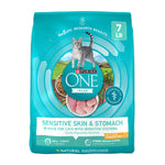 purina one sensitive stomach and skin natural turkey dry cat food 7 lb bag