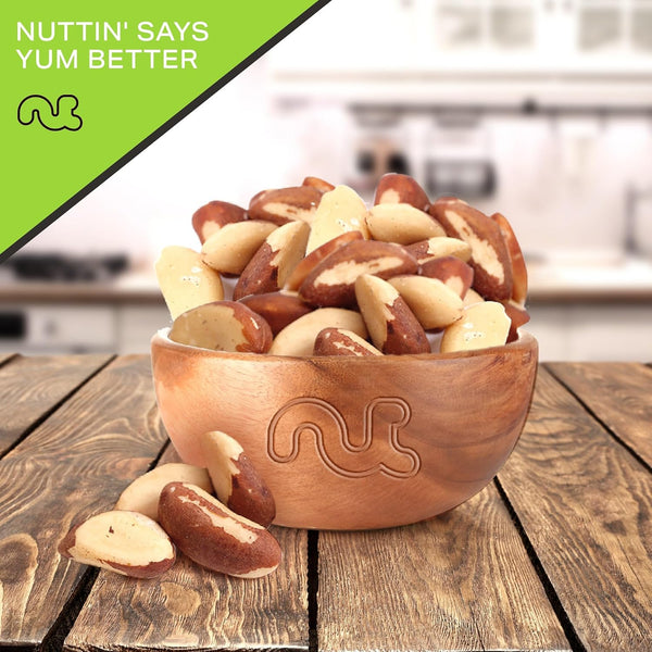 Brazil Nuts Roasted and Salted, No Shell, Whole, 16oz, Packed Fresh in Resealable Bag