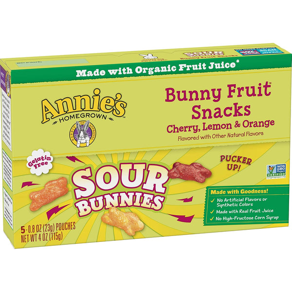 Annie's Organic Berry Patch Bunny Fruit Flavored Snacks, Gluten Free, Value Pack, 22 Pouches, 15.4 oz