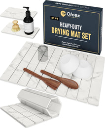 Oleex 3-Pack Stone Dish Drying Mat Set for Kitchen Counters