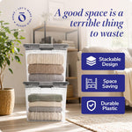 HOMZ 2-Pack Secure Latch Storage Bins with Clear Plastic Containers
