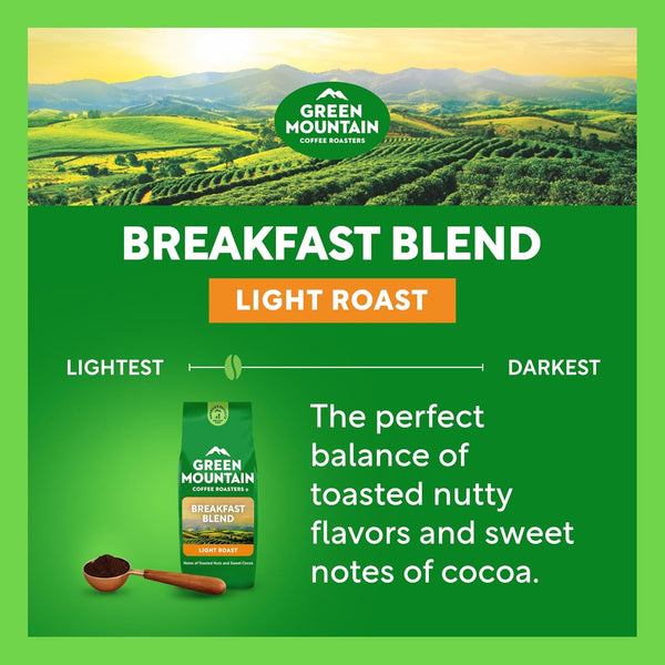 Green Mountain Coffee Roasters Breakfast Blend, 18oz Bagged Ground Coffee, Light Roast