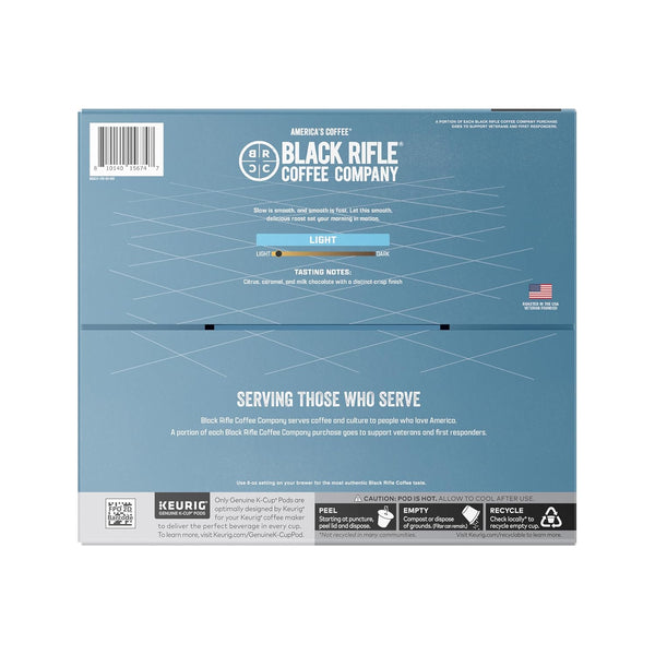 Black Rifle Coffee Company Silencer Smooth K Cups, 50 Count, Light Roast, Compatible with Keurig Machines