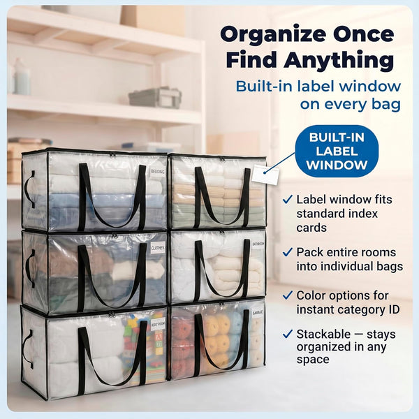 ClearSpace Heavy Duty Moving Bags for Storage and Organization