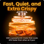 Chefman Air Fryer TurboFry 7-Qt, 6-in-1 High-Powered 450°F Cooking for Crispier Results, Compact Space-Saving Design, Air Fry, Bake, Broil, Reheat, Dehydrate, Defrost, Fast & Even Cooking – Black
