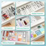 Clear drawer organizers for efficient home storage