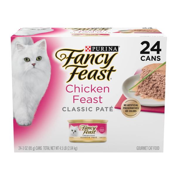 fancy feast chicken feast classic pate collection grain free wet cat food multi-pack