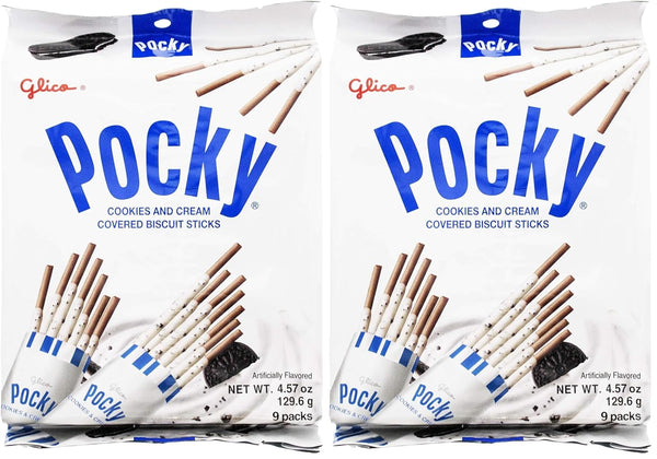 Glico Pocky Strawberry Cream Covered Biscuit Sticks 9 Individual Bags 3.81 oz
