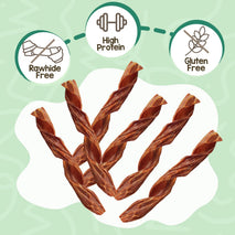 Beef Gullet Springs for Dogs 7-8 inches, 6 Count, Rawhide Free