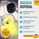 Garbage Disposal Cleaner Deodorizer Tablets, Foaming Citrus Fresh, 24-Pack