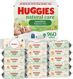 Huggies Natural Care Sensitive Baby Wipes, Unscented, Hypoallergenic, 6 Flip-Top Packs (288 Wipes Total)