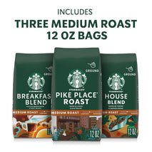 Starbucks Ground Coffee, Medium Roast, Variety Pack, Three 12 oz Bags