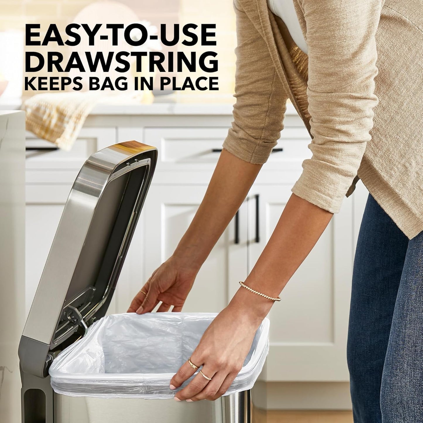 Glad ForceFlex Tall Kitchen Trash Bags, 13 Gallon, Gain Fresh Clean, 40 Count (Package May Vary)