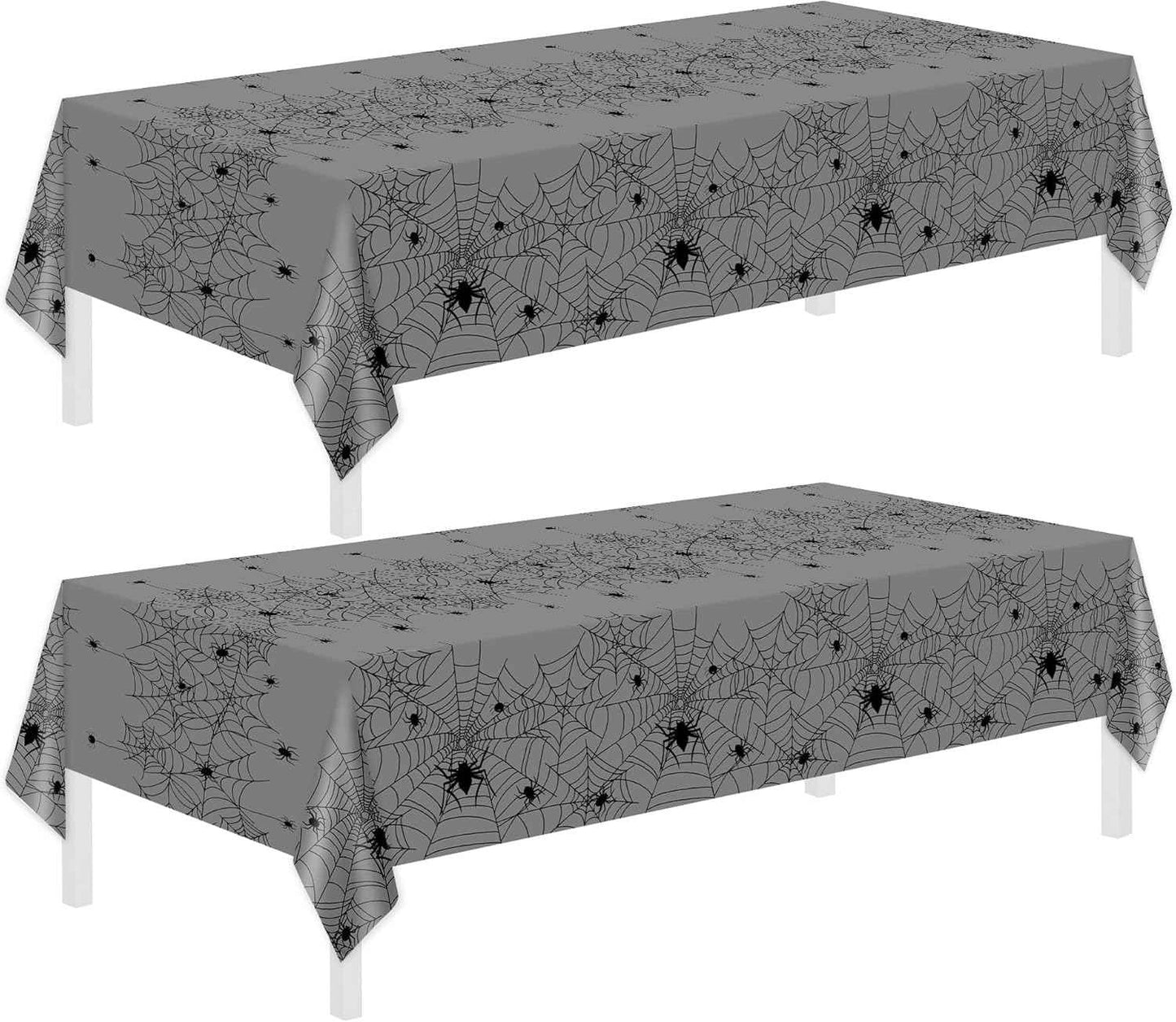 Childom 2 Pack Christmas Tablecloths,Christmas Party Decoration,54 x 108 Inch,Disposable Plastic Table Cloths Rectangular for Party Supplies,Xmas Tree Table Cover for Home,Dinner,Indoor,Outdoor,Picnic