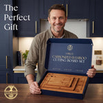 Carbonized Bamboo 3-Piece Cutting Board Set for Kitchen