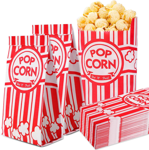 VOISEN Paper Popcorn Bags, 200 Pack, 1oz Individual Servings for Popcorn Machines