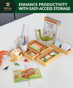 5-piece bamboo drawer organizer set for multi-use storage