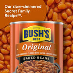 Bush's Best 8.3 oz Canned Original Baked Beans, Gluten Free, Low Fat, Plant Based Protein, Fiber, Pack of 12