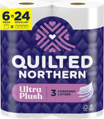 Quilted Northern Ultra Plush 3X Thicker 3X Absorbent 3 Ply Soft Toilet Tissue, 6 Mega Rolls, 24 Regular Rolls