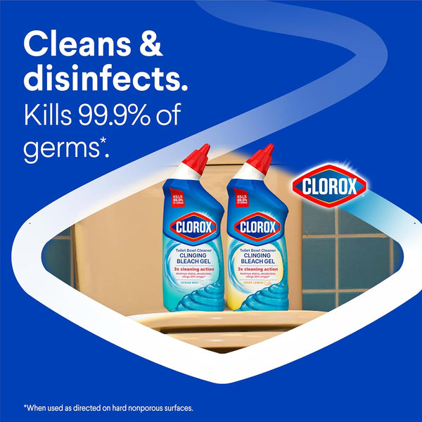Clorox Toilet Bowl Cleaner Clinging Bleach Gel with Ocean Mist Scent