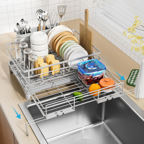 Expandable Dish Drying Rack for Kitchen Counter
