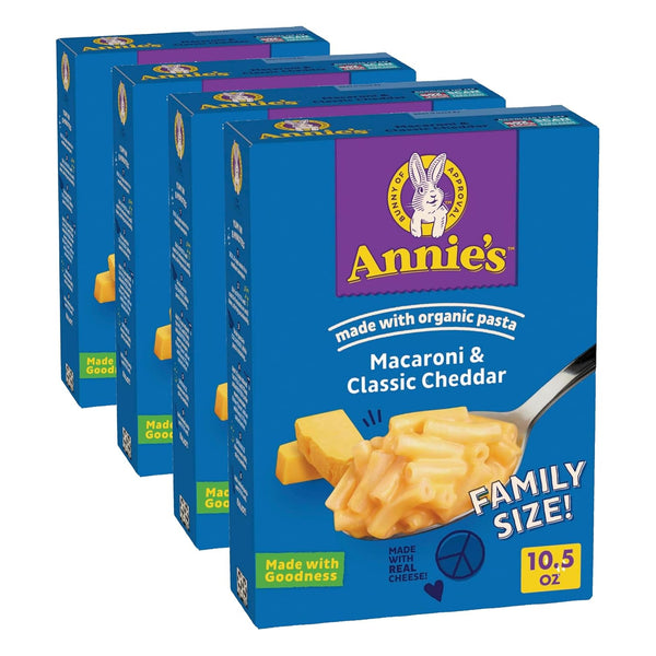 Annie's Macaroni and Classic Cheddar, Organic Pasta, Made with Real Cheese, 6 oz (Pack of 12)