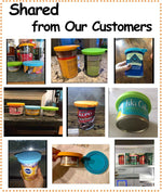 Comtim pet food can cover silicone can lids for dog and cat food, universal size, blue and green