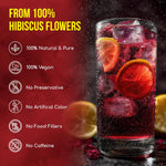 100% Natural Hibiscus Flowers Tea Bags, Loose Flower Herbal Tea, No Sugar, No Caffeine, No Gluten, Vegan