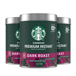 starbucks premium instant dark roast arabisca coffee three 3.17 oz tins