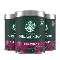 starbucks premium instant dark roast arabisca coffee three 3.17 oz tins
