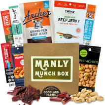 Manly Munch Box Jerky Gift Box - High Protein Beef & Turkey Jerky Variety Pack