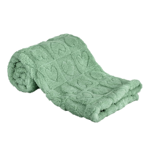 yurhap fleece baby blanket heart checkered ultra soft cozy for girls boys, 30”x40” light pink